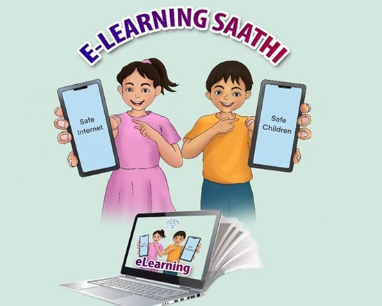 Man with headphones learning online